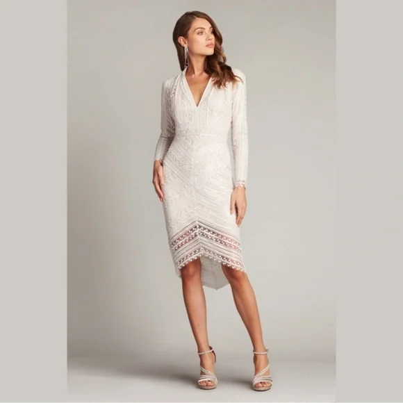 Tadashi Shoji | Dresses | Designer Tadashi Shoji Tiera Braid Embroidered  Long Sleeve Hilow Dress Size 8